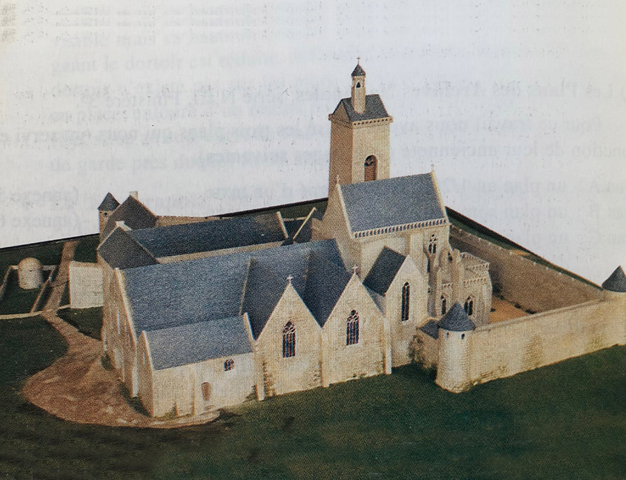 St MAthieu, maquette de l'abbaye en 1500, vue Sud Ouest